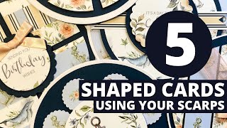 Use YOUR Paper Scraps to make BEAUTIFUL SHAPED Cards [upl. by Oemac]