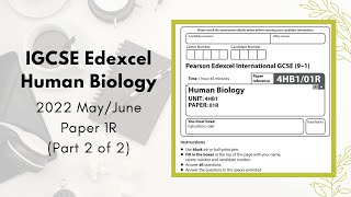 2022 MayJune Paper 1R IGCSE Human Biology 4HB1  Part 2 of 2 Q6Q10 [upl. by Aicul]