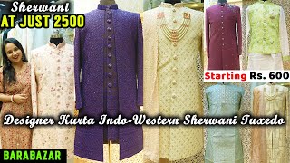 Barabazar Sherwani Market  Gangh Fashion  Sherwani For Men Wedding  Vlogging Couple [upl. by Coney]