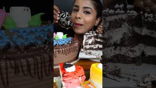 Birthday Special Chocolate CakeTruffleDonutPineapple Vanilla ice cream Cake ASMR Eating Mukbang [upl. by Kella730]