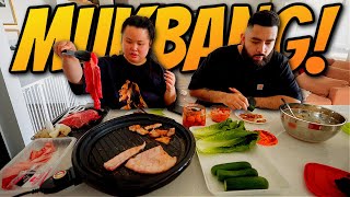 Buldak Spicy Carbonara Ramen  Pork Belly Korean BBQ  Steak Mukbang 먹방 Eating Show CookingEating [upl. by Romano]