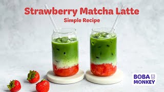 🧋 Strawberry Matcha Latte Recipe – Easy and Tasty [upl. by Thomsen]