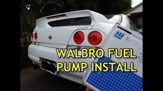 INSTALLING WALBRO 255 FUEL PUMP IN R33 SKYLINE [upl. by Ceporah257]