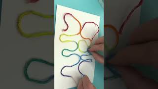 How to create a string painting art 🖌️🎨  easy painting with string trending viralvideo shorts [upl. by Crompton]