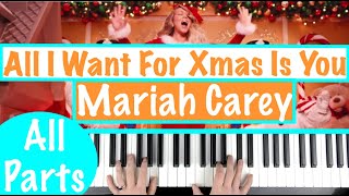 How to play ALL I WANT FOR CHRISTMAS IS YOU  Mariah Carey Piano Chords Tutorial [upl. by Aihsenod]