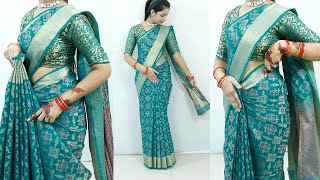 How to make saree perfect pleats for wedding  saree draping step by step for beginners [upl. by Netsuj202]