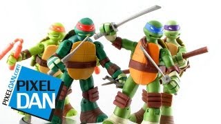 Nickelodeon Teenage Mutant Ninja Turtles Battle Shell Turtles Figures Video Review [upl. by Marozik]