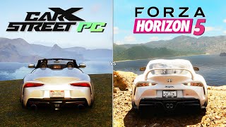 CarX Street PC vs Forza Horizon 5  Graphics Physics and Details Comparison [upl. by Enalahs504]