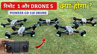 5 Drone One Remote Experiment Best Drone With 4K HD Camera  HILLSTAR PIONEER GD 118 [upl. by Leake]