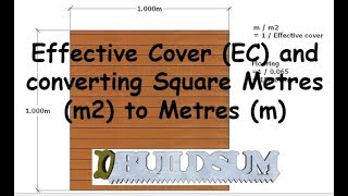 Effective Cover and converting Square Metres to Metres [upl. by Isabelita]