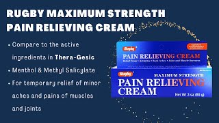 Rugby Maximum Strength Pain Relieving Cream TheraGesic Generic Alternative [upl. by Aicilihp703]