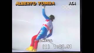 Il Grande Alberto Tomba Olympic Gold Champion Calgary 1988 First Run victory [upl. by Adnirual665]