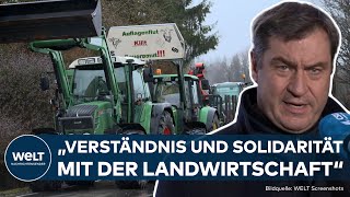 DEMODEUTSCHLAND Bauern gehen auf die Barrikaden – Markus Söder stärkt Landwirten den Rücken [upl. by Rotce560]