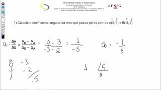 13072021  Aula de matemática Inclinação da reta [upl. by Nosemaj]