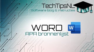 Word  Automatische bronnenlijst in APA 2020 [upl. by Rene]