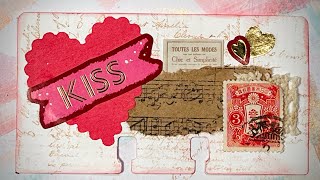 Day 1 of 100daychallenge by MargareteMiller Simple Valentine theme Rolodex collage card [upl. by Winograd853]