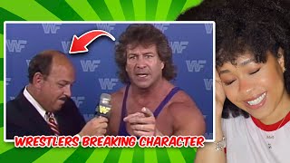 wwe reaction  When WWE Wrestlers Break Character amp Laugh [upl. by Sonahpets675]