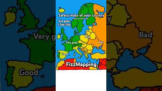 Safety Index of your european country safety index geography map mapper mapping viral europe [upl. by Iggem]