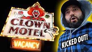 BANNED VIDEO KICKED OUT OF THE HAUNTED CLOWN MOTEL [upl. by Eenafit220]