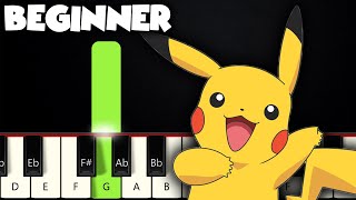 Pokemon Theme Song  BEGINNER PIANO TUTORIAL  SHEET MUSIC by Betacustic [upl. by Corel]