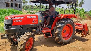 Kubota L4508 45hp 4wd Tractor  Kubota KRM 180d rotary tiller  Full features and specifications [upl. by Samid]