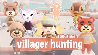 UNEXPECTED DREAMIE  100 NMT VILLAGER HUNT 🐻 Animal Crossing New Horizons [upl. by Neirad929]