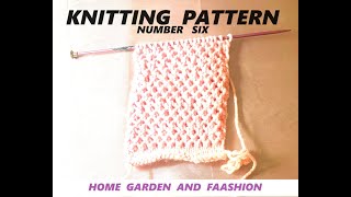 KNITTING PATTERN NUMBER SIXTHE NET STITCH FOR SWEATER OR CARDIGAN OR SHAWLHOME GARDEN AND FAASHION [upl. by Linsk]