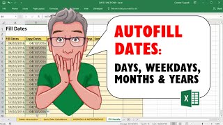 AutoFill Dates in Excel  Days Weekdays Months amp Years [upl. by Nit]