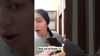 Omg Bob cut at homePart 1 haircut hairstyle shorts youtubeshorts viral trending bobcuts [upl. by Neillij]