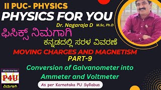 Moving charges and magnetism in kannadaConversion of galvanometer to ammeter amp voltmeter Class12 [upl. by Novled]