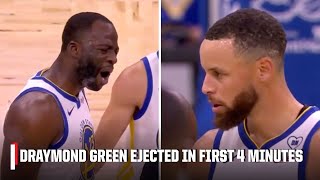 DRAYMOND GREEN EJECTED in under 4 minutes 👀 Steph Curry shakes his head  NBA on ESPN [upl. by Harriott]