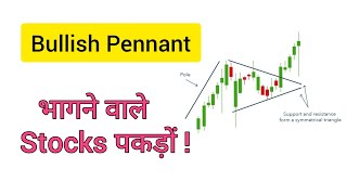 Bullish Pennant Explained  Technical Analysis Chart Patterns stockmarkets [upl. by Analeh]