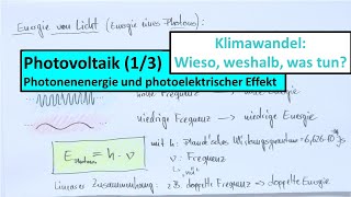 Photovoltaik verstehen – Photonenenergie und photoelektrischer Effekt Vorlesung 11  Teil 1 von 3 [upl. by Paver677]