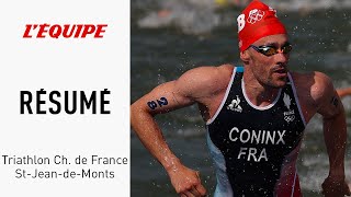 Championnats France Triathlon  Dorian Coninx simpose devant Pierre Le Corre à SaintJeandeMonts [upl. by Daren993]