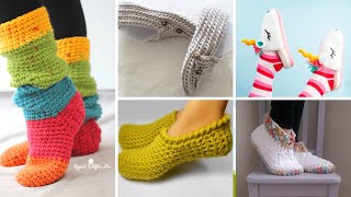 10 Easy Crochet Slipper Pattern [upl. by Aicnelav166]