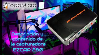 Descripción y contenido de la Capturadora Gamer Ezcap 280 HDMI con RCA [upl. by Lyndon113]