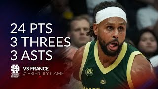 Patty Mills 24 pts 3 threes 3 asts vs France Friendly Game [upl. by Ahsiaa]