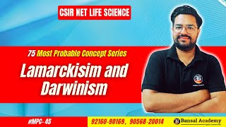 MPC45 Lamarckisim and Darwinism  Most important topics CSIR NET Life Science 2024 [upl. by Ehcadroj]