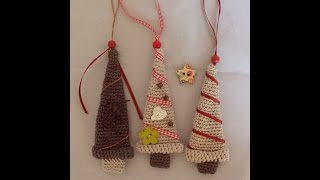 DIY Häkeln Tannenbaum Hänger Weihnachten Mitbringsel Gratisanleitung [upl. by Eniahpets]