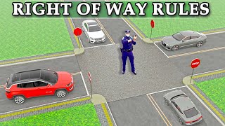 Who Has Right Of Way At Four Way Stop  Right of Way Rules  4 Way Stop Rules [upl. by Coffeng]