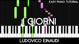 Ludovico Einaudi  I Giorni Easy Piano Tutorial [upl. by Shiri]