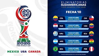 ELIMINATORIAS CONMEBOL MUNDIAL 2026 Predicción y Análisis Fecha 10 [upl. by Erastatus824]