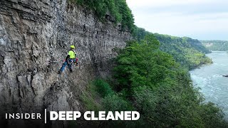 How The Niagara Falls Cliffs And Trails Are Maintained  Deep Cleaned  Insider [upl. by Czarra]