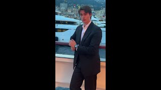 Nicholas Galitzine at the F1 Monaco Grand Prix  Posing for Tag Heuer [upl. by Ellocin]