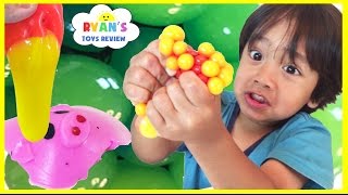 SQUISHY BALLS Mesh Slime and Learn Colors and Animals name [upl. by Reisch]