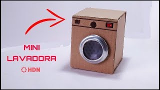 Como hacer una Mini Lavadora casera con cartón  How to make a Mini Cardboard Washer  En su hogar [upl. by Lawley668]