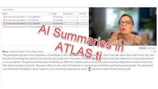 Creating AI Summaries in ATLASti 23 [upl. by Ahsat]