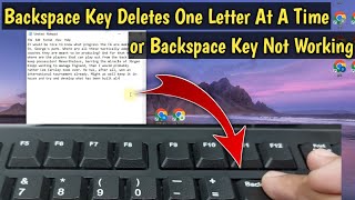 Backspace Key Deletes One Letter At A Time or Backspace Key Not Working [upl. by Aranaj214]