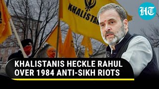 Khalistan radicals storm Rahul Gandhis event in US Heckle Cong leader over 1984 riots  Watch [upl. by Carry581]