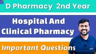 Hospital and Clinical Pharmacy D Pharma 2nd Year Important Question  Hospital amp Clinical Pharmacy [upl. by Sirama]